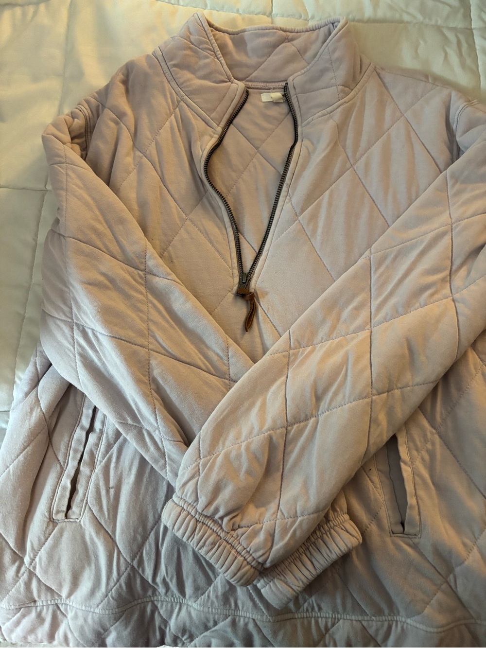 Maurices Quilted Half-Zip Pullover Jacket in Light Lavender